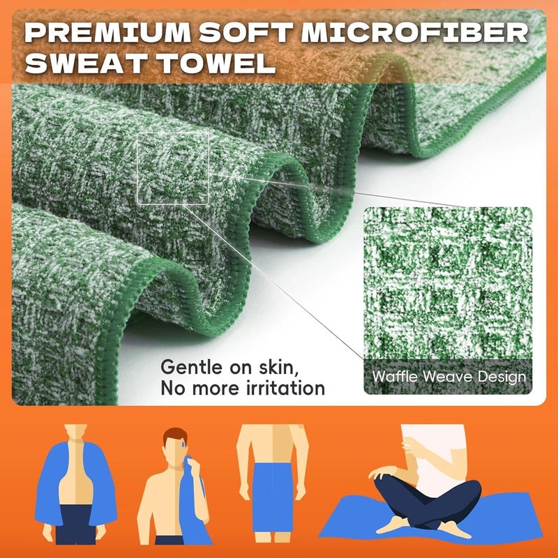SOOWASH Camping Towels Quick Dry Sweat Towels for Gym, Absorbent Fast Drying Lightweight 27 inch X 55 inch Negative Ions Odorless Gym Towels for Men & Women,Yoga Sports Travel Outdoor (Large Green) - Image 5